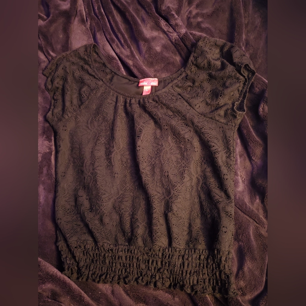 Black Lace Blouse L